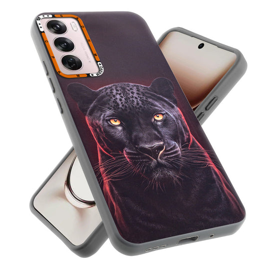 Dark Elegant Wild Creatures Printed Back Cases For Oppo Reno 12 Pro 5G