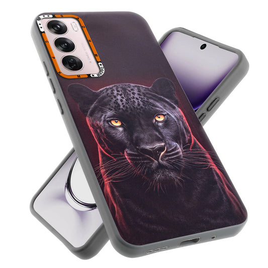 Dark Elegant Wild Creatures Printed Back Cases For Oppo Reno 12 5G