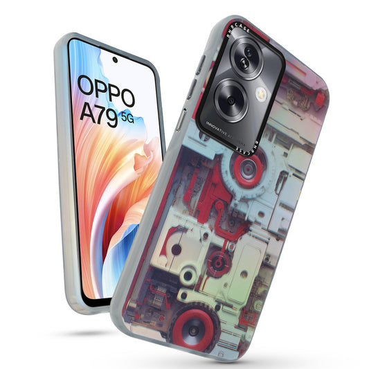 Futuristic Rainbow Effect Circuit Print Hard Back Cover For Oppo A79 5G