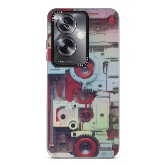 Futuristic Rainbow Effect Circuit Print Hard Back Cover For Oppo A79 5G