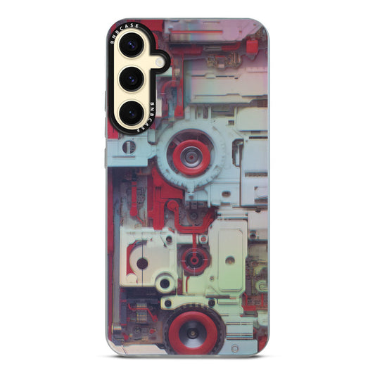 Futuristic Rainbow Effect Circuit Print Hard Back Cover For Samsung S24 5G