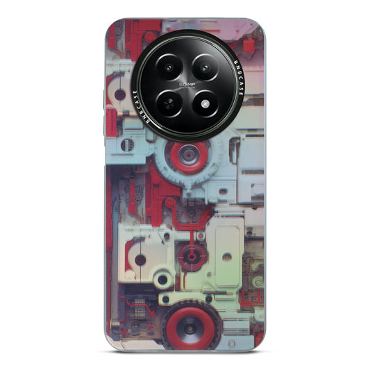 Futuristic Rainbow Effect Circuit Print Hard Back Cover For Realme 12X 5G