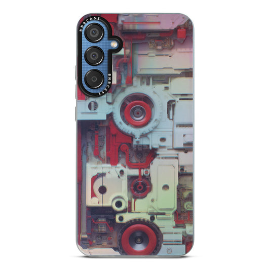 Futuristic Rainbow Effect Circuit Print Hard Back Cover For Samsung S24 FE 5G