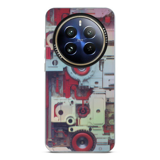 Futuristic Rainbow Effect Circuit Print Hard Back Cover For Realme 12 Pro 5G