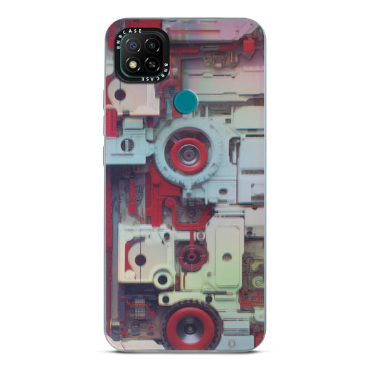 Futuristic Rainbow Effect Circuit Print Hard Back Cover For Redmi 9C