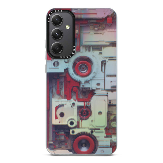 Futuristic Rainbow Effect Circuit Print Hard Back Cover For Samsung S23 FE 5G