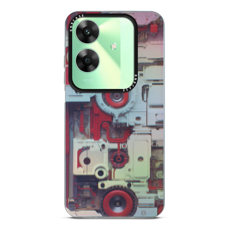 Rainbow Circuit Print Hard Case For Realme C61