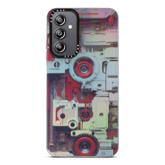 Futuristic Rainbow Effect Circuit Print Hard Back Cover For Samsung A14 4G