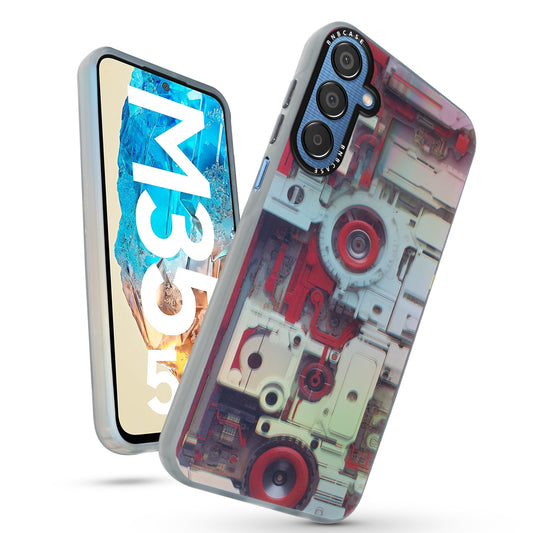Colorful Reflective Circuit Prints Hard Back Protector Case For Samsung M35 5G