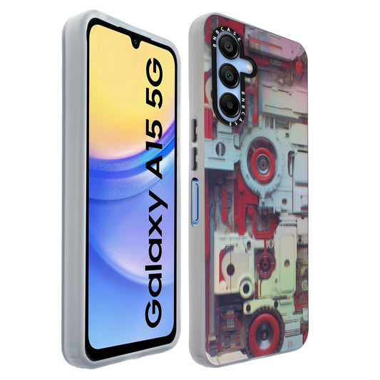 Colorful Reflective Circuit Prints Hard Back Protector Case For Samsung A15 5G