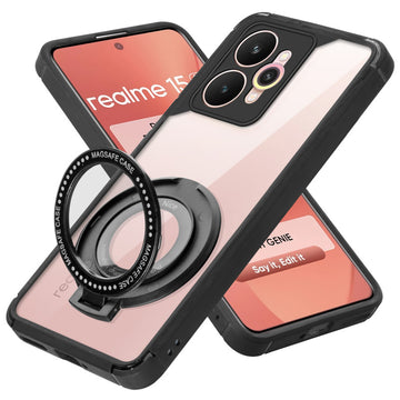Silicone Grip Clear Case Ring Holder Kickstand For Realme 15 5G