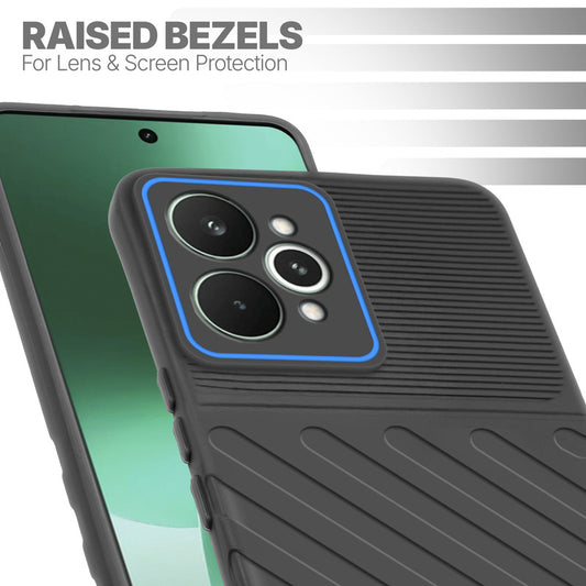 Slim Black silicone back cover for Realme 15 Pro 5G with strong drop protection and soft feel