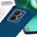 Realme 15 Pro 5G blue silicone case with raised camera ring for extra lens protection and stylish look