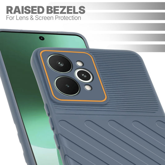 Slim Grey silicone back cover for Realme 15 Pro 5G with strong drop protection and soft feel