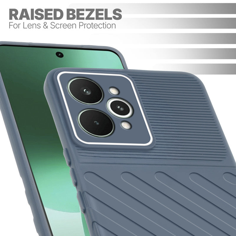 Slim Grey silicone back cover for Realme 15 Pro 5G with strong drop protection and soft feel
