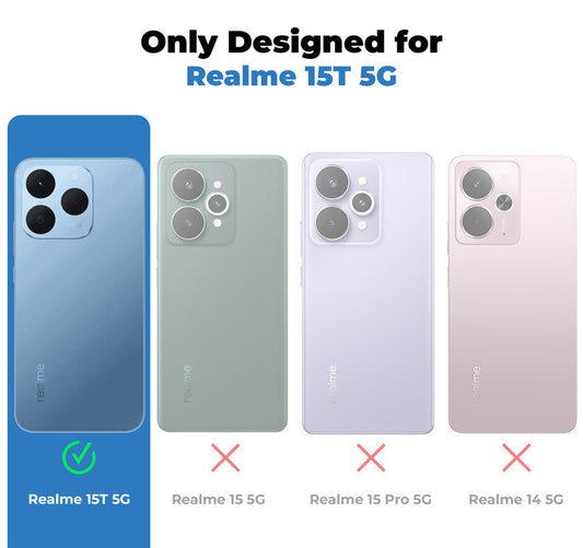 Transparent Back Cover with Silicone Frame Ring Stand Case for Realme 15T 5G