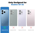 Clear hard back case compatibility guide showing fit for Realme 15T 5G and not compatible with other models