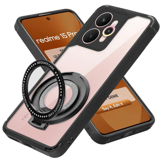 Silicone Grip Clear Case Ring Holder Kickstand For Realme 15 Pro 5G