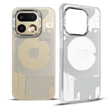 Slim Transparent TPU Case with Silver Camera Ring Back Cover for Realme 16 Pro 5G