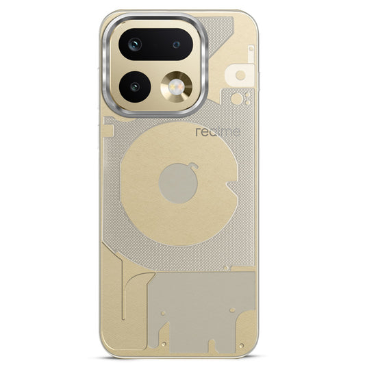 Slim Transparent TPU Case with Silver Camera Ring Back Cover for Realme 16 Pro 5G