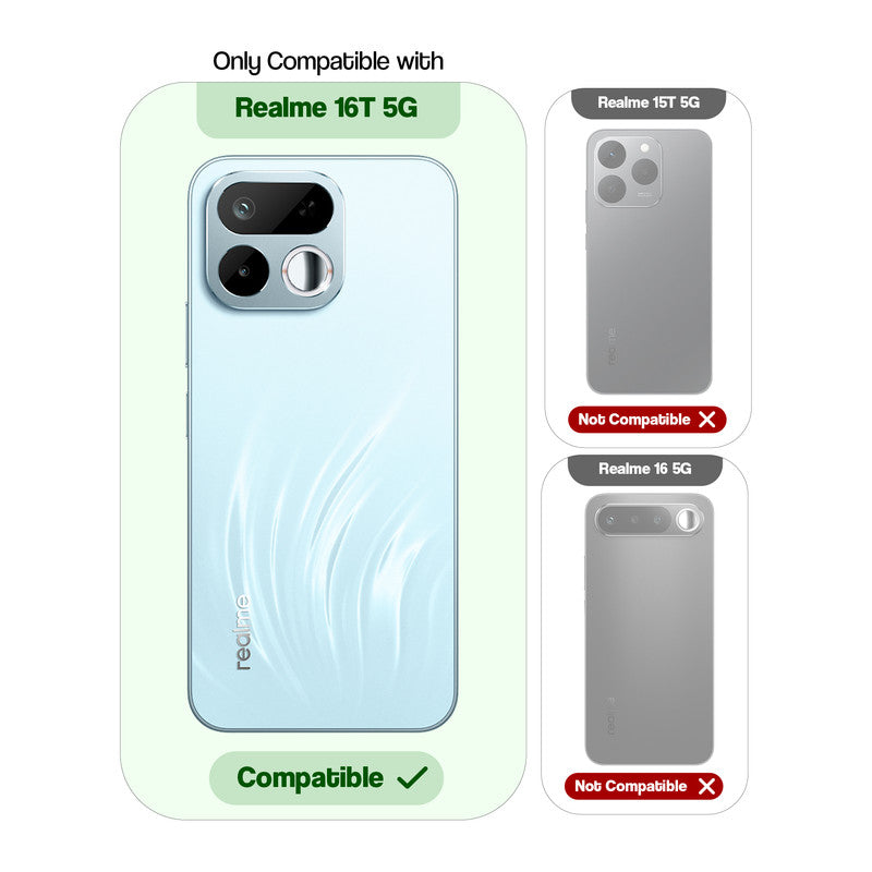 Compatibility comparison image showing Realme 16T 5G supported, while other models are not compatible.