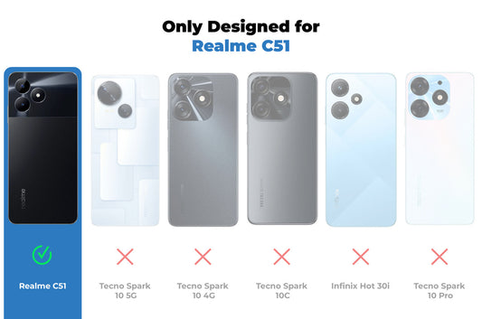 Silicone Frame Transparent Hard Back Ring Stand Case for Realme C51