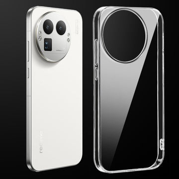 Transparent anti-yellow hard back case fitted on Realme GT 8 Pro 5G showing full back coverage and camera protection