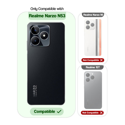 Silicone Frame Transparent Hard Back Ring Stand Case for Realme Narzo N53