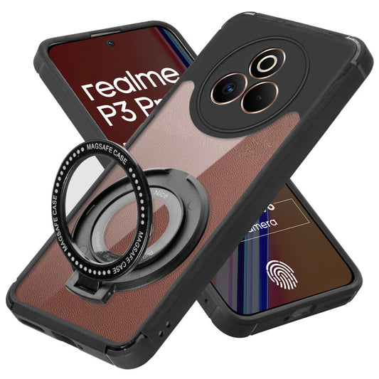 Silicone Grip Clear Case Ring Holder Kickstand For Realme P3 Pro 5G