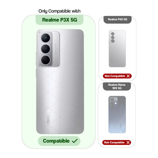 Crystal Clear Anti-Yellow Transparent Back Cover Case With Camera Ring Protection for Realme P3x 5G