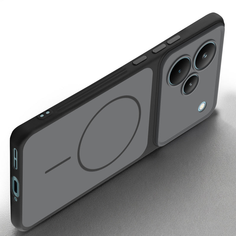 Slim silicone Black phone case for Realme P4 Pro 5G side angle view showing grip texture and precise cutouts