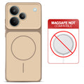 Dual tone silicone Brown phone cover for Realme P4 Pro 5G showing wireless charging not supported notice