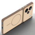 Slim silicone Brown phone case for Realme P4 Pro 5G side angle view showing grip texture and precise cutouts