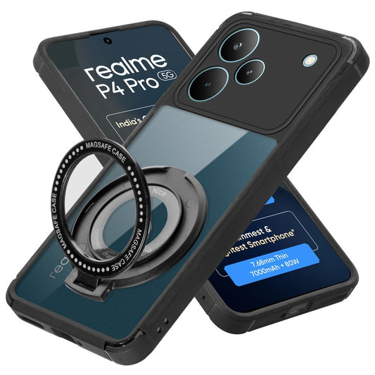 Silicone Grip Clear Case Ring Holder Kickstand For Realme P4 Pro 5G