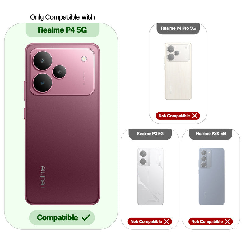 Shockproof Hybrid Transparent Phone Case For Realme P4 5G with Hard Back and Soft Bumper for Maximum Protection