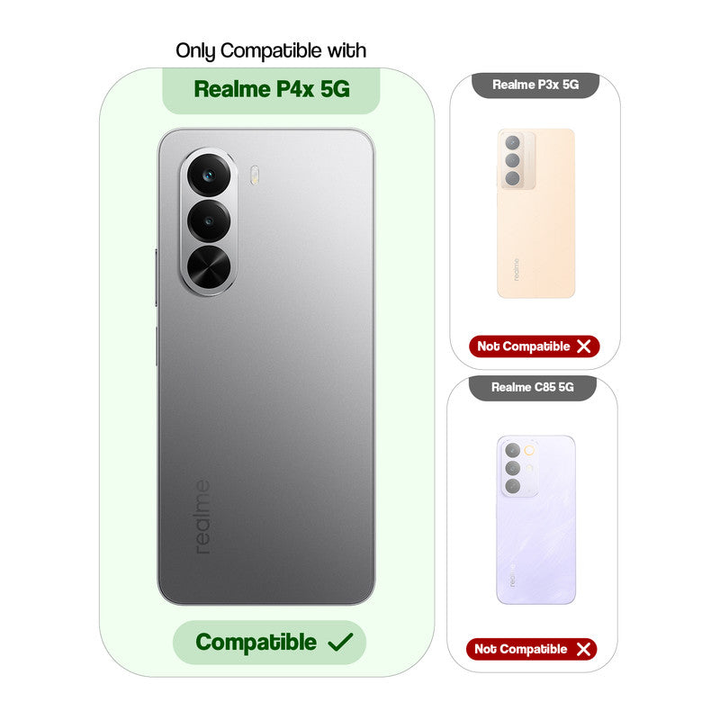 Shockproof Hybrid Transparent Phone Case For Realme P4x 5G with Hard Back and Soft Bumper for Maximum Protection
