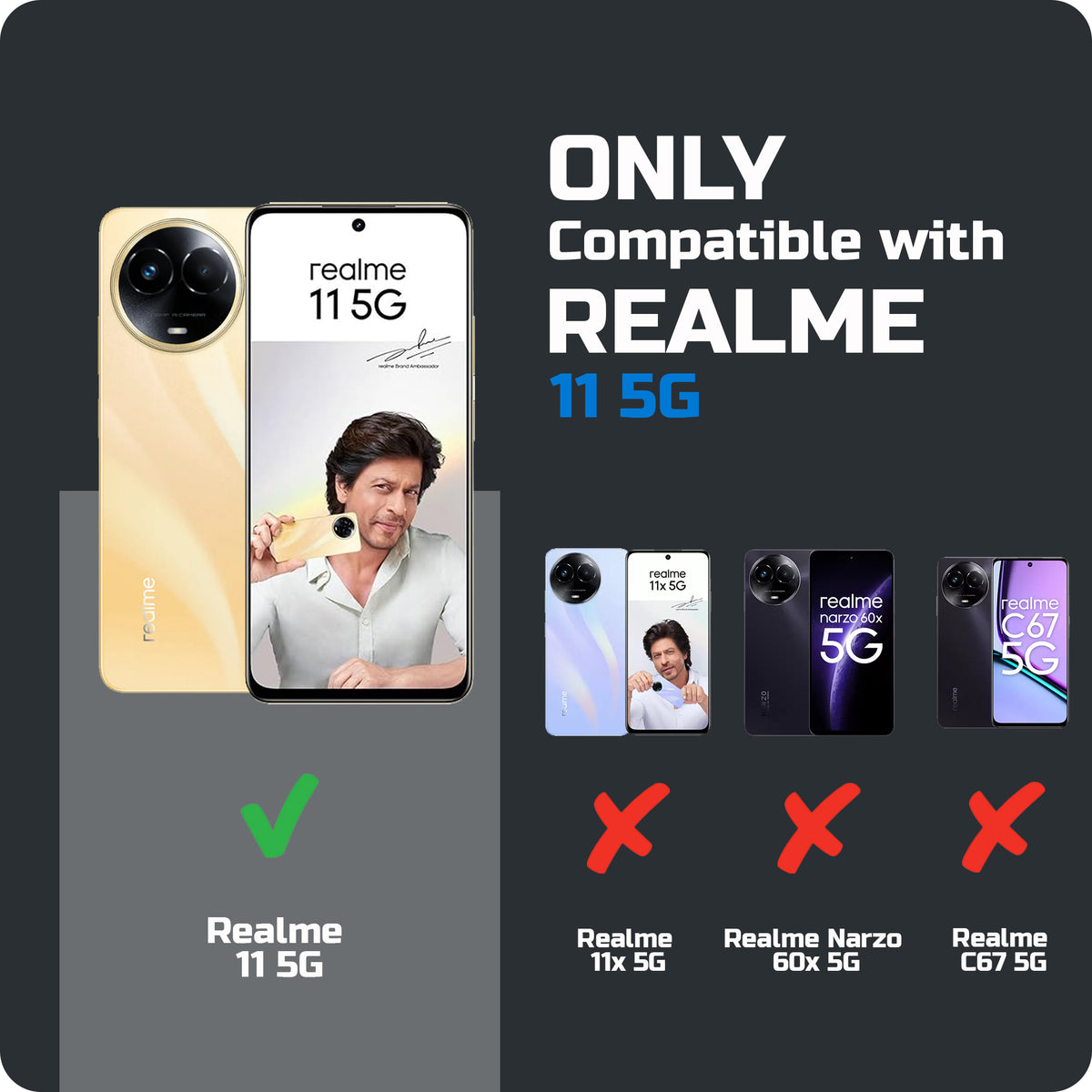 Soft Frame Clear Case Ring Holder Kickstand For Realme 11 5G