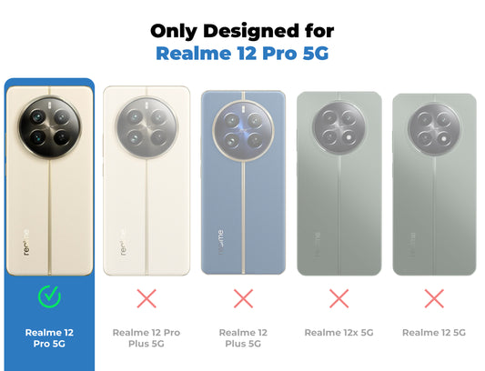 Transparent Back Cover with Silicone Frame Ring Stand Case for Realme 12 Pro 5G