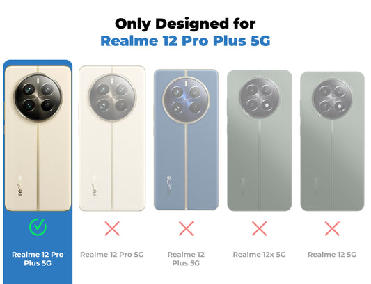 Silicone Frame Transparent Hard Back Cover for Realme 12 Pro Plus 5G