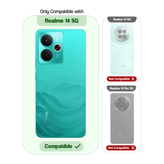 Transparent Shockproof Phone Back Cover Case With Raised Edges For Realme 14 5G