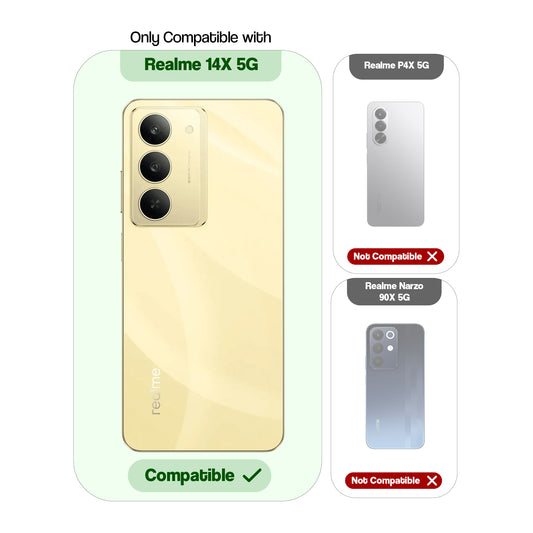 Frosted Sleek Matte With Raised Camera Protection Back Cover Case For Realme 14x 5G