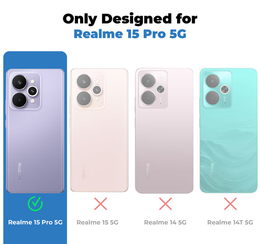 Crystal Clear Anti-Yellow Transparent Back Cover Case With Camera Ring Protection for Realme 15 Pro 5G
