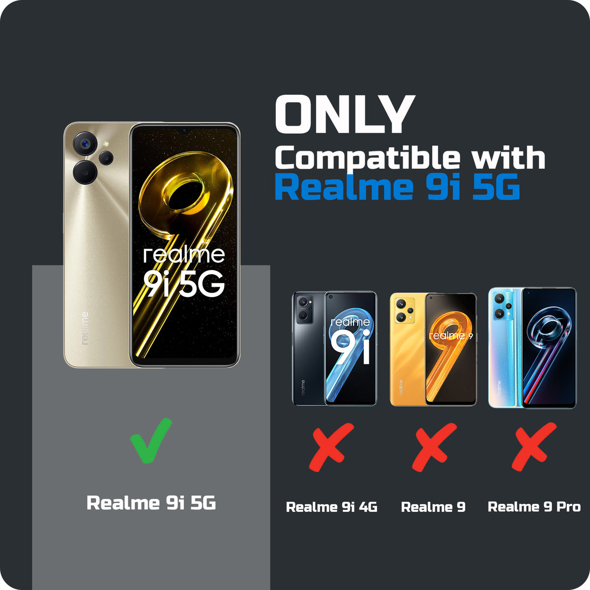Sparkling Glitter Sequin Case with Camera Shield Back Cover For Realme 9i 5G