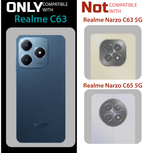 Crystal Clear Hard Anti-Yellow Transparent Back Cover Case For Realme C63