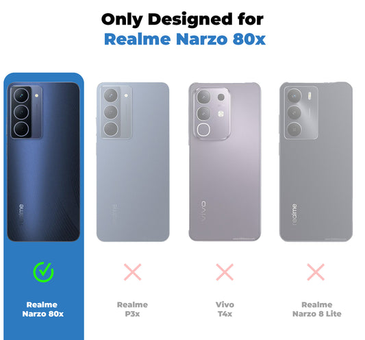 Silicone Border Transparent Back Cover for Realme Narzo 80x 5G