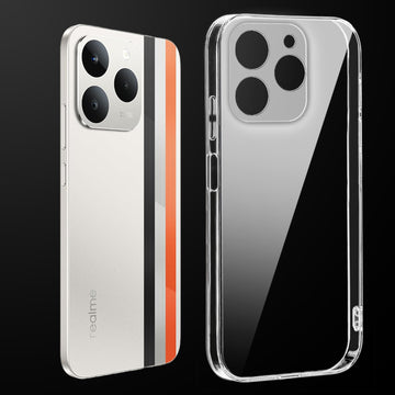 Transparent anti-yellow hard back case fitted on Realme Narzo 90 5G showing full back coverage and camera protection