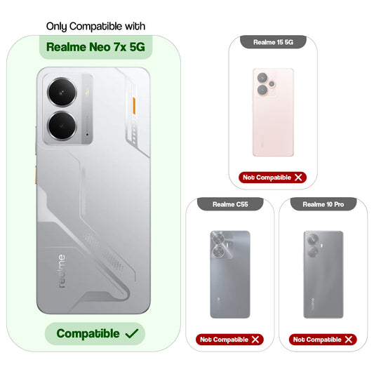 Crystal Clear Colorful Camera Ring Back Case for Realme Neo 7x 5G