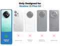 Clear hard back case compatibility guide showing fit for Realme 13 Plus 5G and not compatible with other models