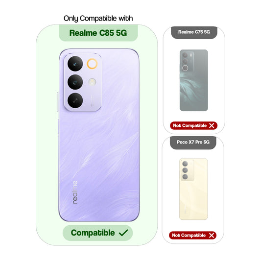 Colourful Frosted Matte With Raised Camera Protection Back Cover Case For Realme C85 5G