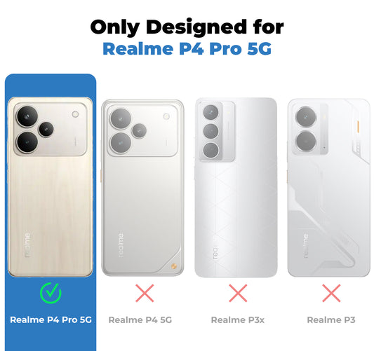 Crystal Clear Anti-Yellow Transparent Back Cover Case With Camera Ring Protection for Realme P4 Pro 5G